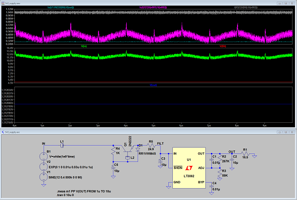 LT3062 With Capacitance Multiplier and limit resistor